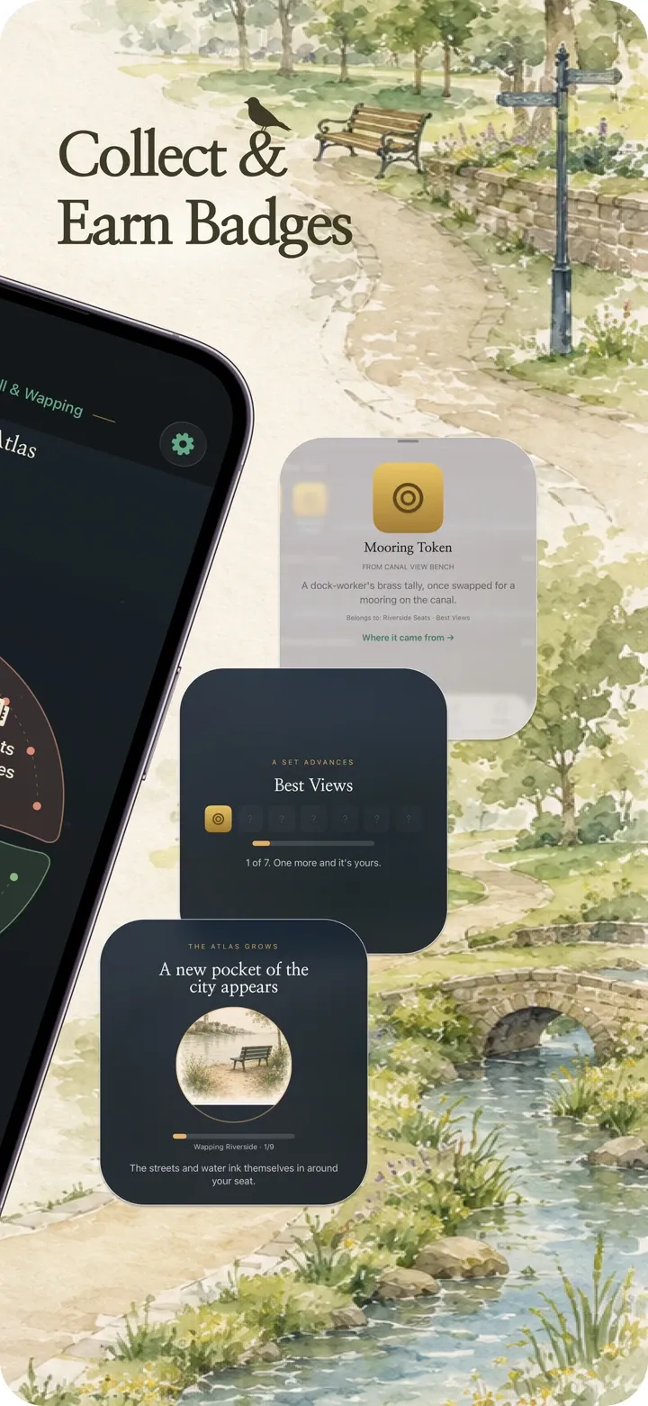 Collect and earn badges as you explore.